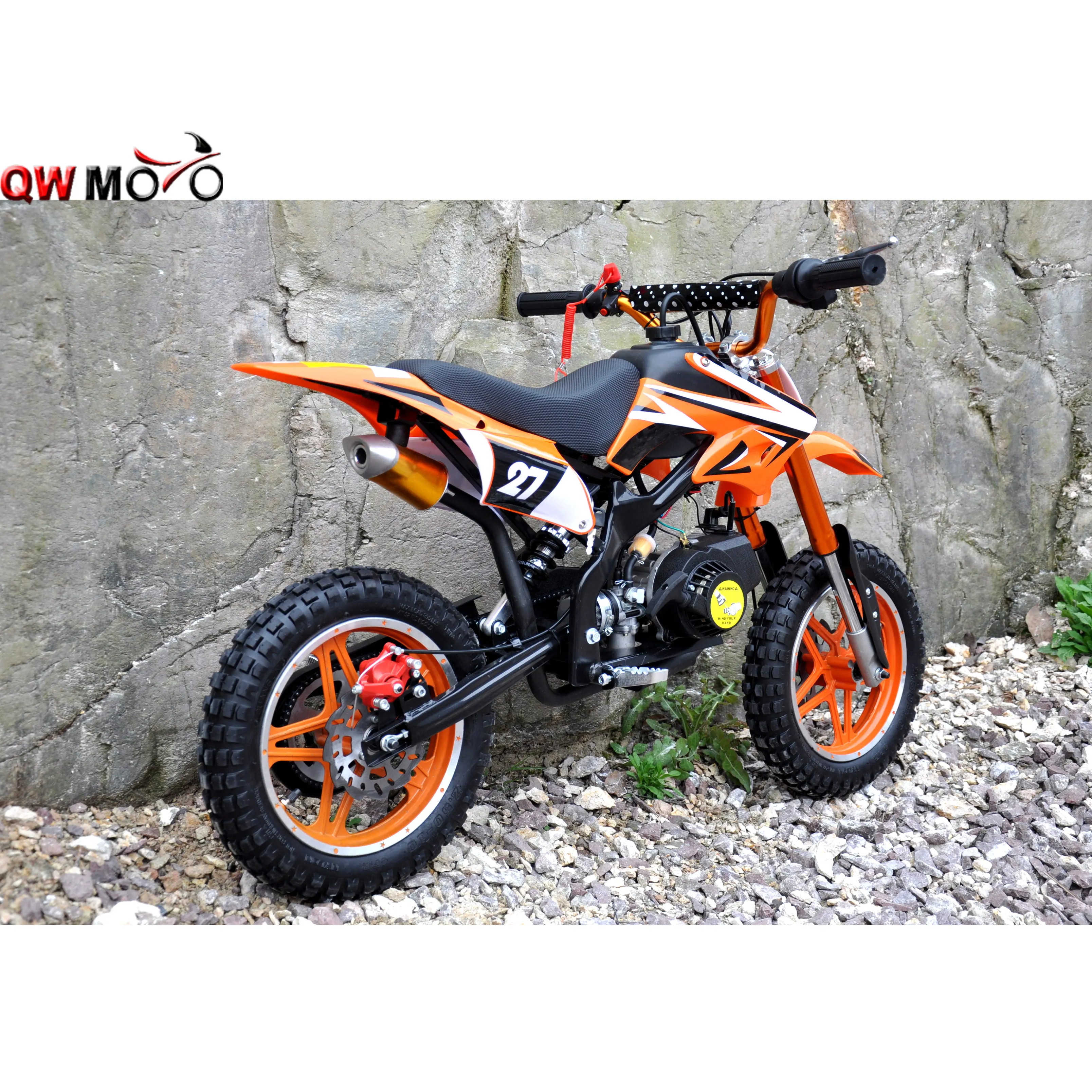 QWMOTO dirt bike kids moto 2 stroke cross bike Gas Powered motorcycle mini dirt bike 50cc QWMPB-02