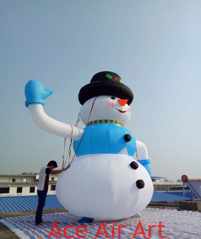 Large Inflatable Christmas Snowman Decoration with LED Lamp Model Air Blower Accessories 1-Year Warranty for Rental