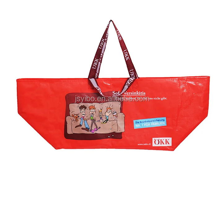 large capacity promote custom laminated pp woven shopping bag