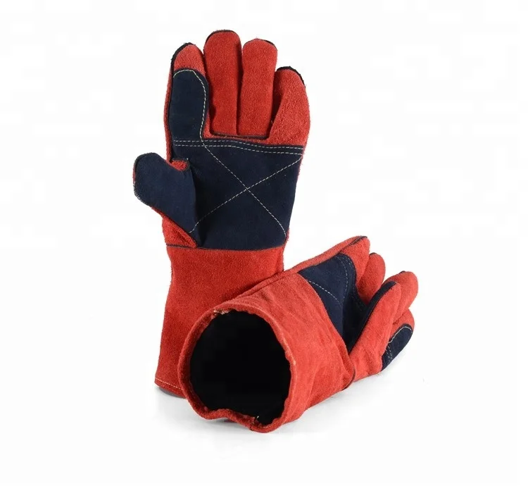 Factory 14" Cow Leather Welding Work Gloves With Insulated Lining