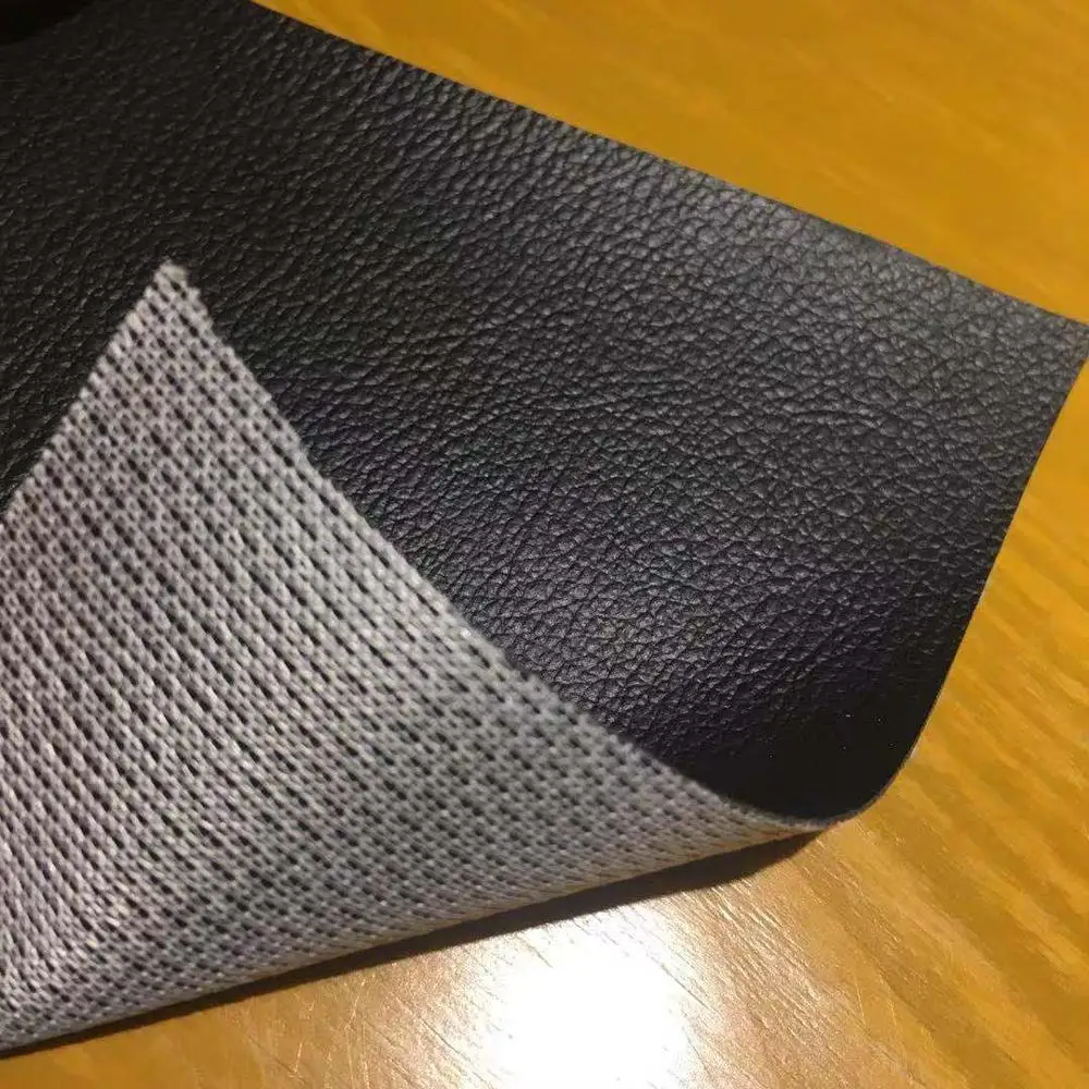 Wholesale All black PVC artificial leather stocklot for car seat