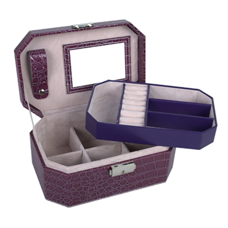 
 2019 г., самая популярная Маленькая деревянная Ювелирная сумка из искусственной кожи, оптовая продажа  