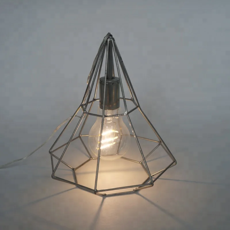 Battery Operated Vintage Decorative Cage LED Pendant Light