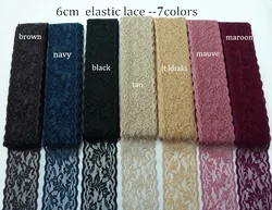 stretch 6cm lace elastic for adults headbands by yard -lace wedding hair accessories