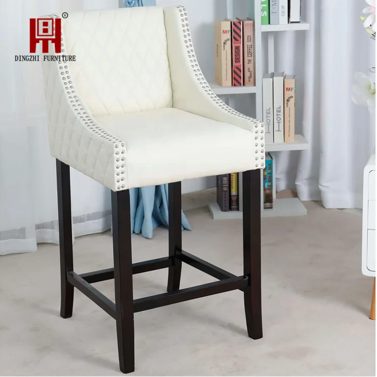 Kitchen Chair White Barstools Gas Strut For With Armrest Swivel Wooden Bar Stool