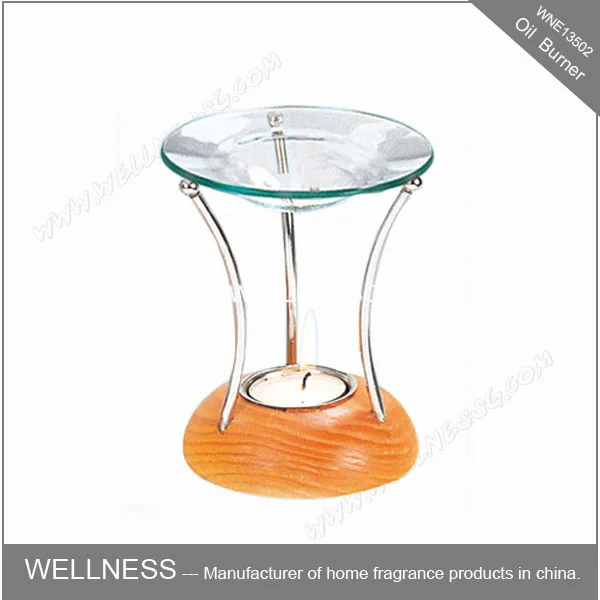 new design fragrance metal and glass oil burner with tealight