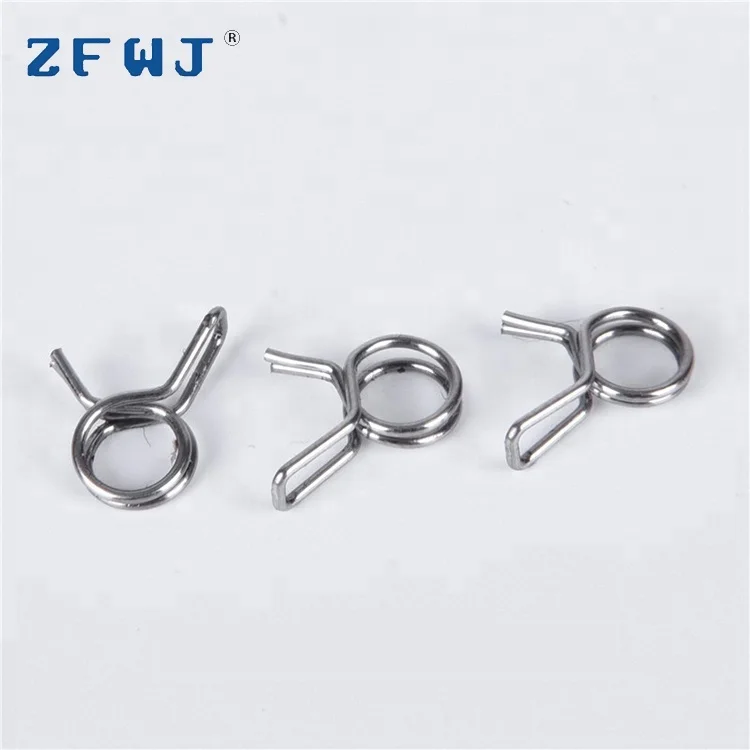 Factory wholesale galvanized small metal double wire spring band hose clamp