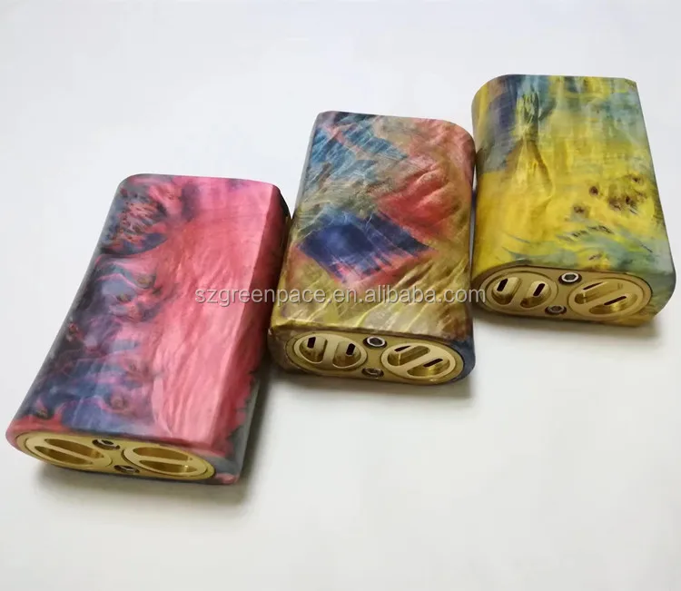 
China manufacturer Authentic Vape stabilized wood box mod parallel 18650 customize stab wood box mods 