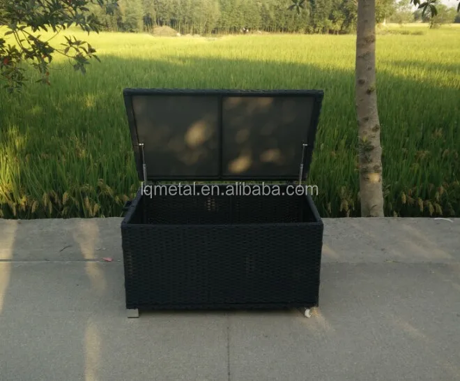 
popular Functional Aluminium KD structure rattan storage box with wheel 