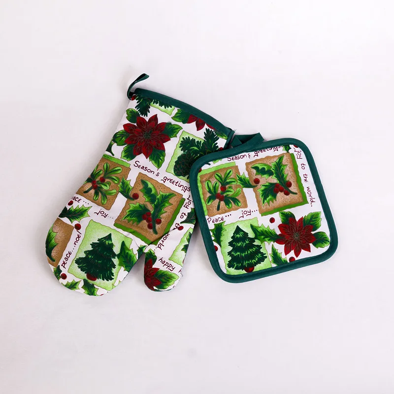 Christmas kitchen sets 2pcs glove pot holder