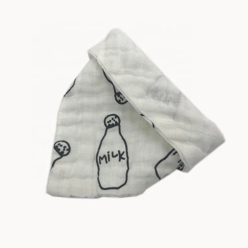 
China manufacturer wholesale unisex baby muslin bandana bibs muslin baby bibs 