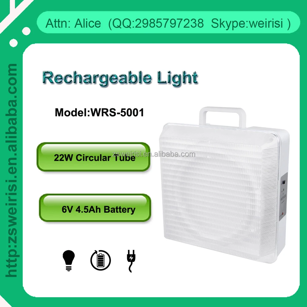 
Rechargeable Wall Mounting & Portable Indoor Emergency Lamp with 10W Tube (WRS-8025) 