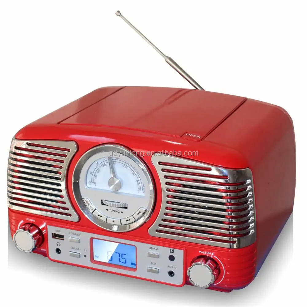 
Trinovae Retro Vinyl Record Player Stereo Turntable with Built-In Speakers <span style=