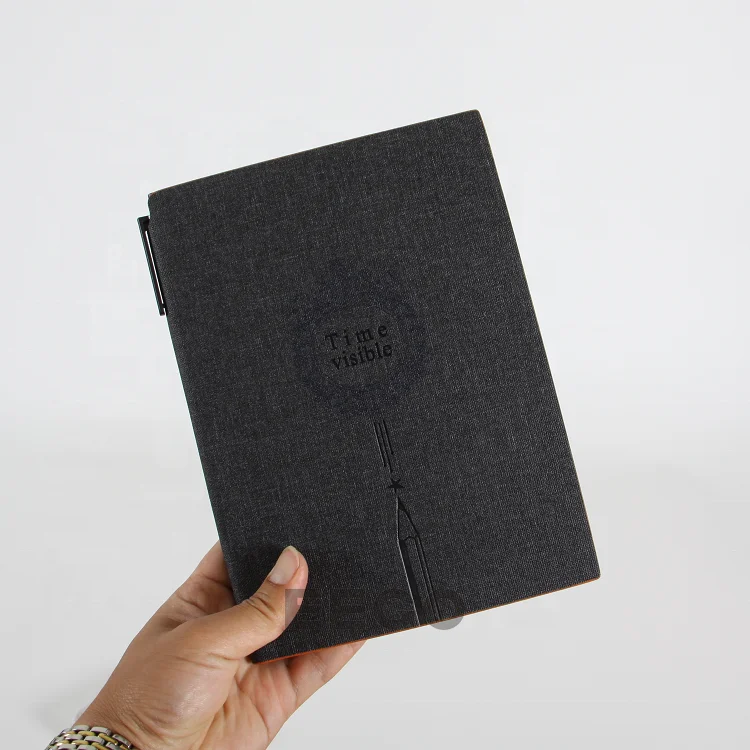 Calendar Planner Book Promotion Vegan Black Leather Notebook Softcover Notebook Printed Leather Diary