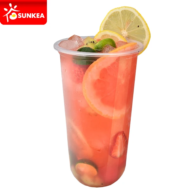 Bubble Tea Cup U Shape PP Plastic 360ml 500ml 700ml Beverage cup