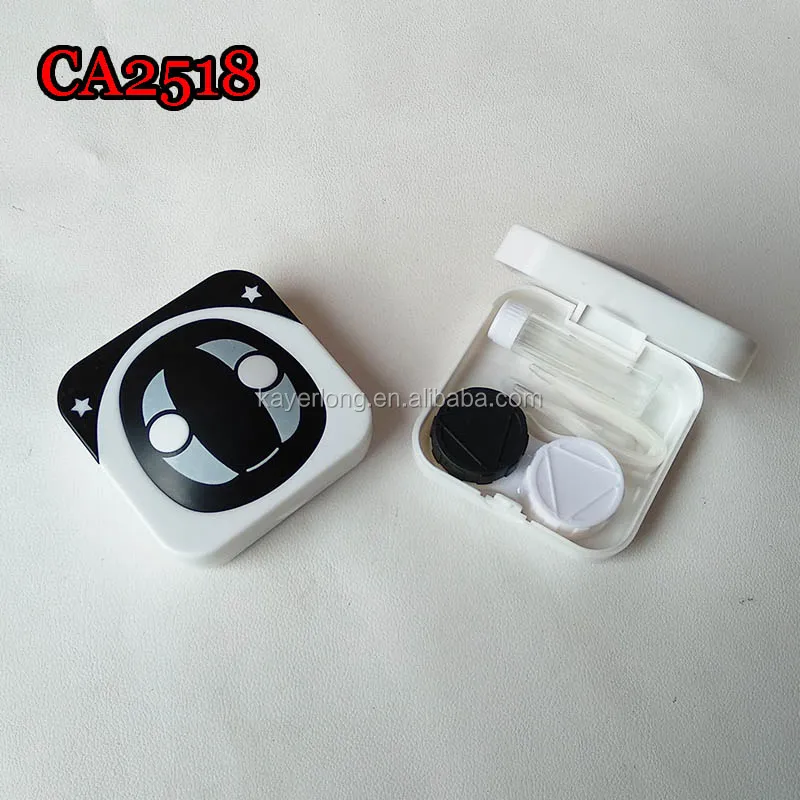 CA2518 no face cartoon scare colorful contact lens case