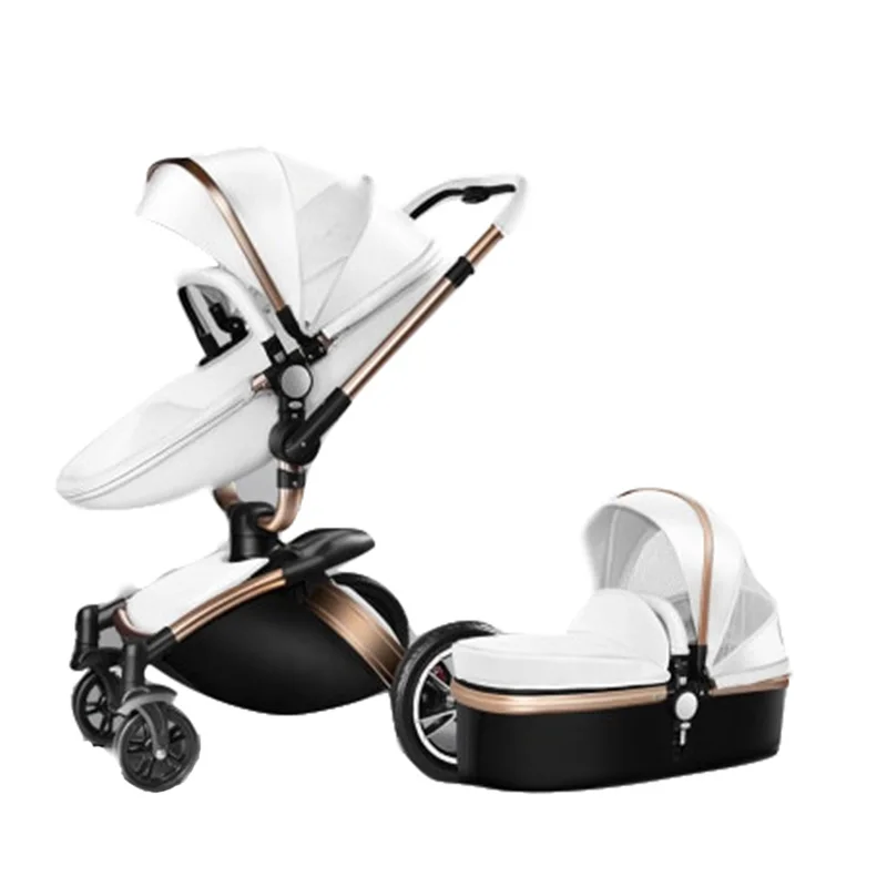 Роскошная Европейская детская коляска в форме яйца 2 1 из искусственной кожи