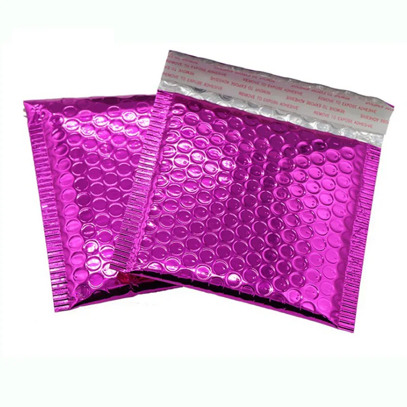 
Retail metallic hot pink envelope bubble mailer 