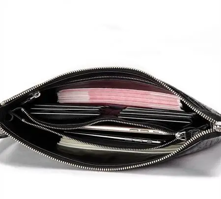 Large Capacity Alligator Envelope Clutch Bag, Business Portfolio Briefcase Large Wallet With Strap