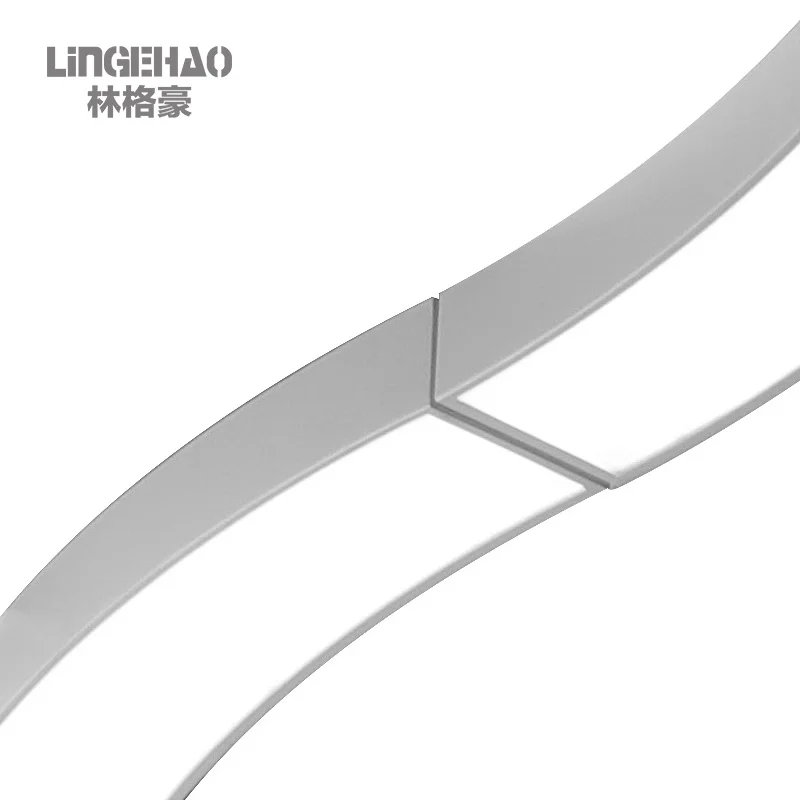 High quality aluminum arc curve arc ellipse large LED combination chandelier with customized shape volume width