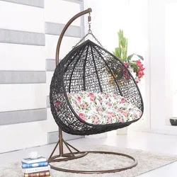 Hot selling aluminum frame outdoor double reclining seat hammocks hanging rattan swing chairs
