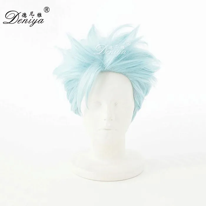 
Light blue naruto cosplay anime wig short cosplay boys wig 