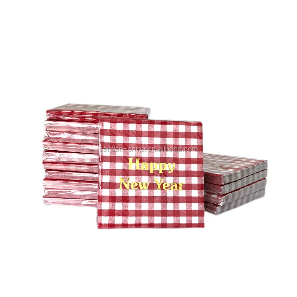 Best Quality Christmas Paper Napkins Personalized Birthday Party Napkins Birthday Theme Decorative Napkins Santian Paper