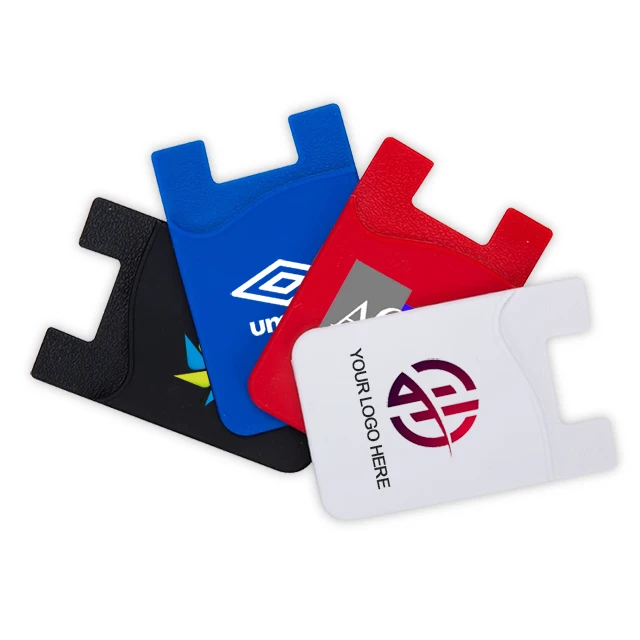 Promotion Gift 3M Adhesive Silicone Mobile cash wallet Custom Logo cell phone card holder