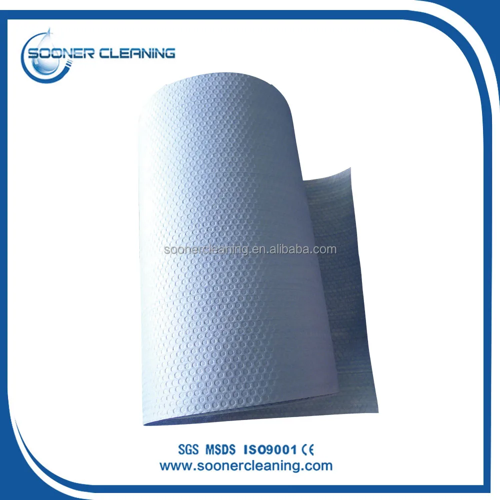 [Sooner clean]Hexagonal Honeycomb Embossed Wood Pulp Jumbo Roll Non Woven Fabric Cleaning Cloth Fabric