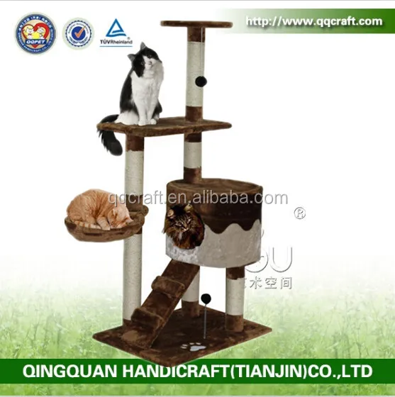 QQPET indoor pet furniture cat trees hot indoor sisal cat house cat furniture