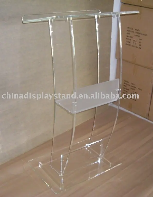 Modern Design Acrylic Office School Church Lectern Podium Clear
