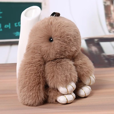  Брелок из меха кролика рекс игрушка кролик кукла для сумки милый помпон брелок