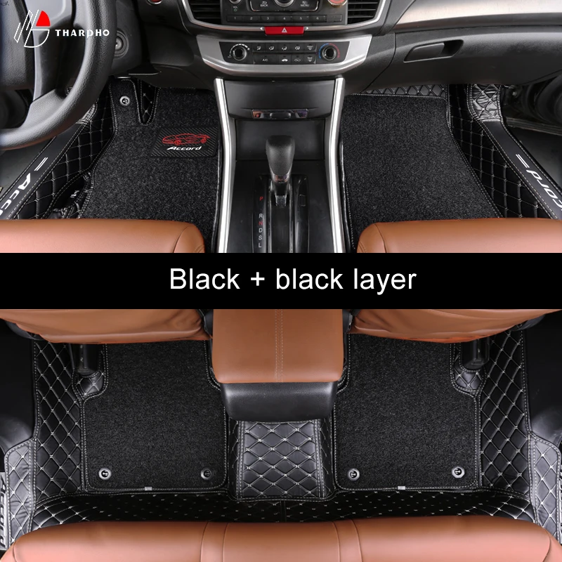 Diamond  custom high quality PU leather car mats floor liner carpet for Honda Accord