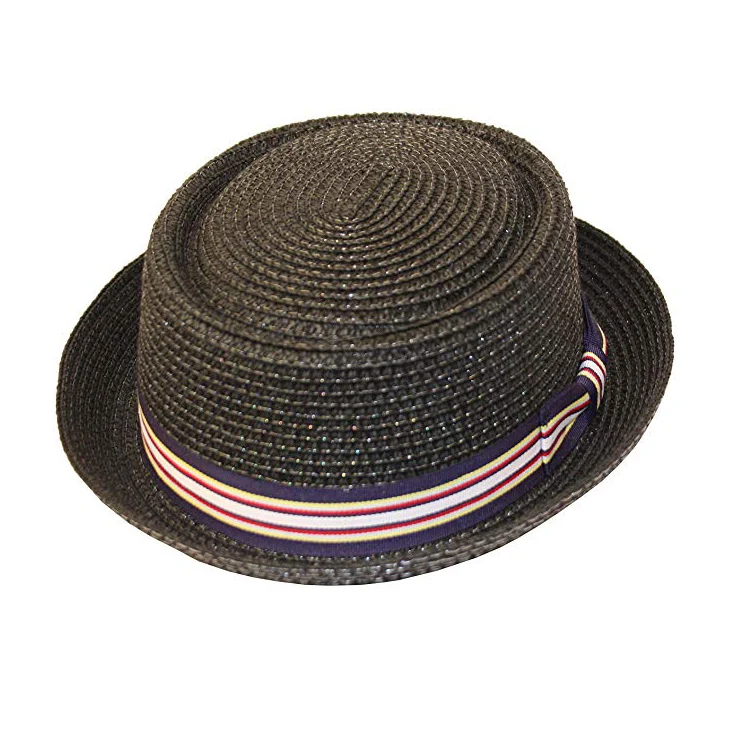 Summer Straw Pork Pie Hat Upturn Brim Derby Straw Fedora Hat Wholesale