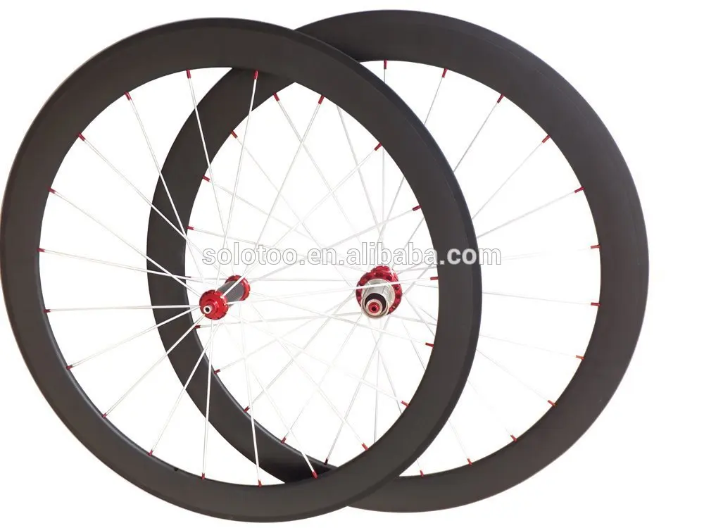 50mm матовая полный углерода колеса для mtb/колеса автомобиля с белым спицы и соски красный