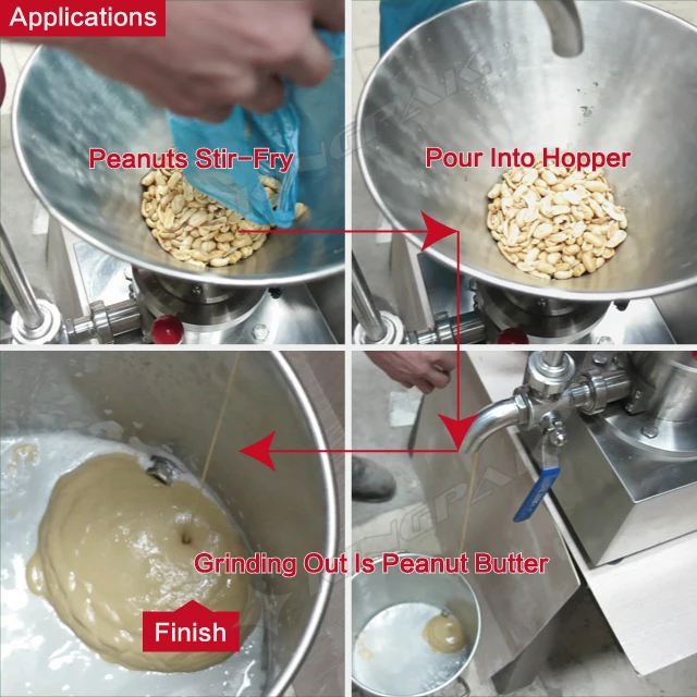
JMS60 Emulsifying Colloid Mill Tomato Tahini Sesame Paste And Peanut Butter Making Machine Fruit Grinder 