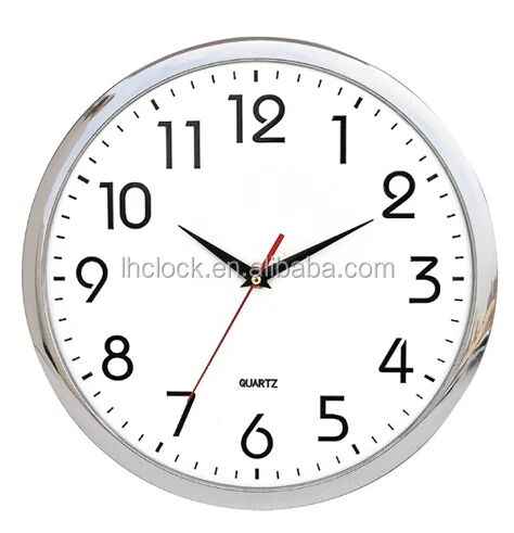 
12 inch chrome frame wall clock 