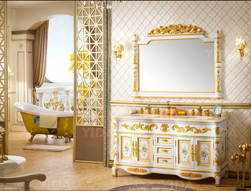 Model FG2068 luxury style Solid wood bathroom wall mounted cabinet antique vanity for bathroom and bedroom