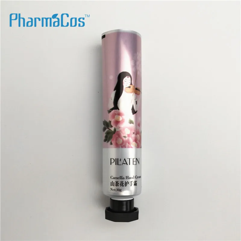 Chinese Dia 25mm laminated black plastic cap girl pink tube raw material veet hair cream hose lotion