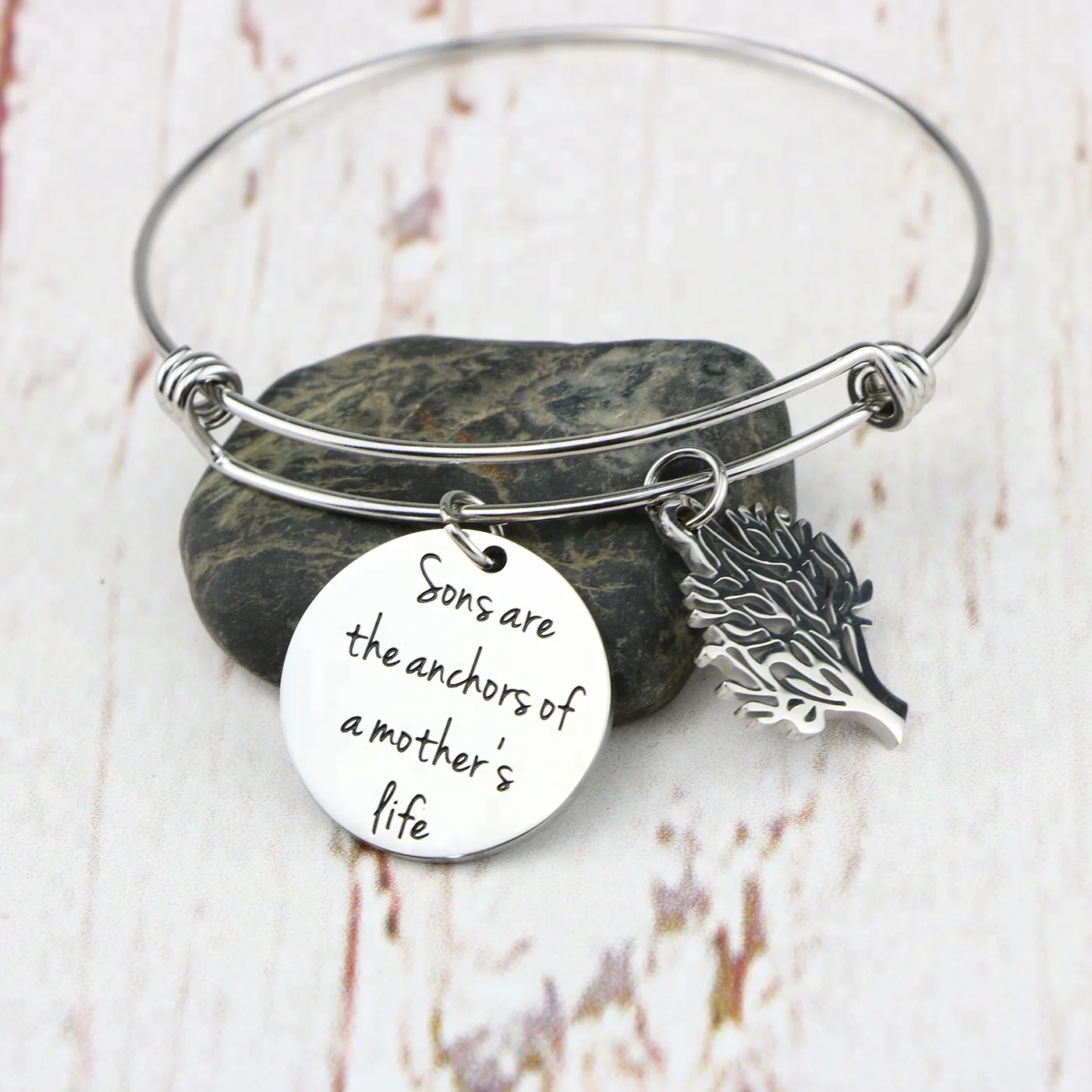 925 Silver Bracelet Expandable Jewelry Pendant Women Heart Bracelet