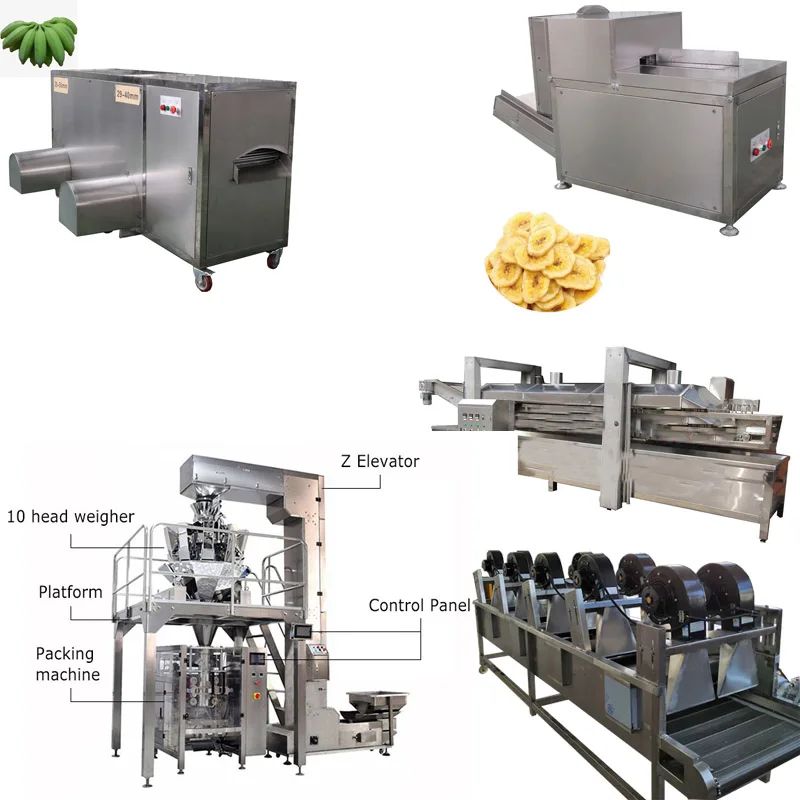 Banana Plantain Chips Cutter Deoiling Making Machine Production Plant