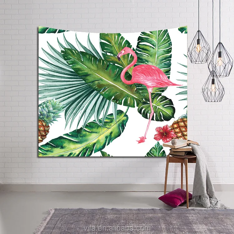 2017 3D Print Stylish Pattern Palm Leaves Flamingo Bedroom Living Room Wall Hanging Tapestry