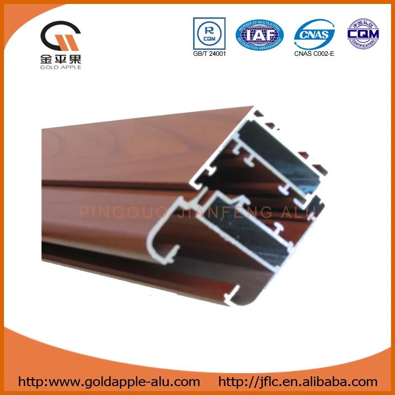 
House eletrophoresis golden extrusion windows aluminum profile 