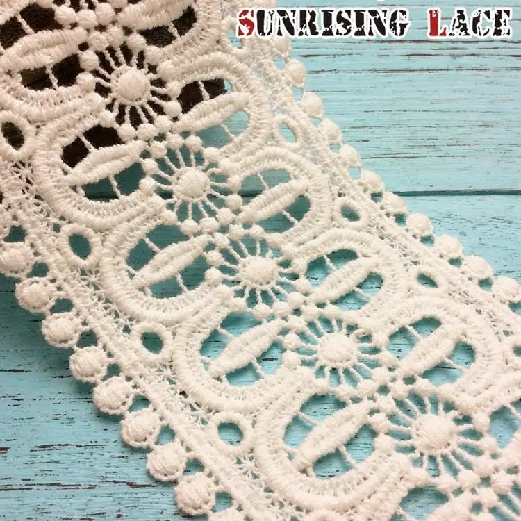 New Designs 3cm Embroidered Dress Wedding Turkish White Cotton Embroidery Lace Trim