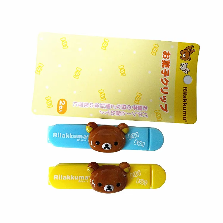 Hot Selling 2pcs Rilakkuma Plastic Food Bag Clip
