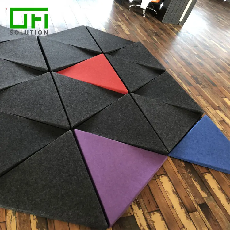Звукопоглощающий материал с защитой от шума, 3D ПЭТ фетровые звуковые панели, акустические панели из полиэстера