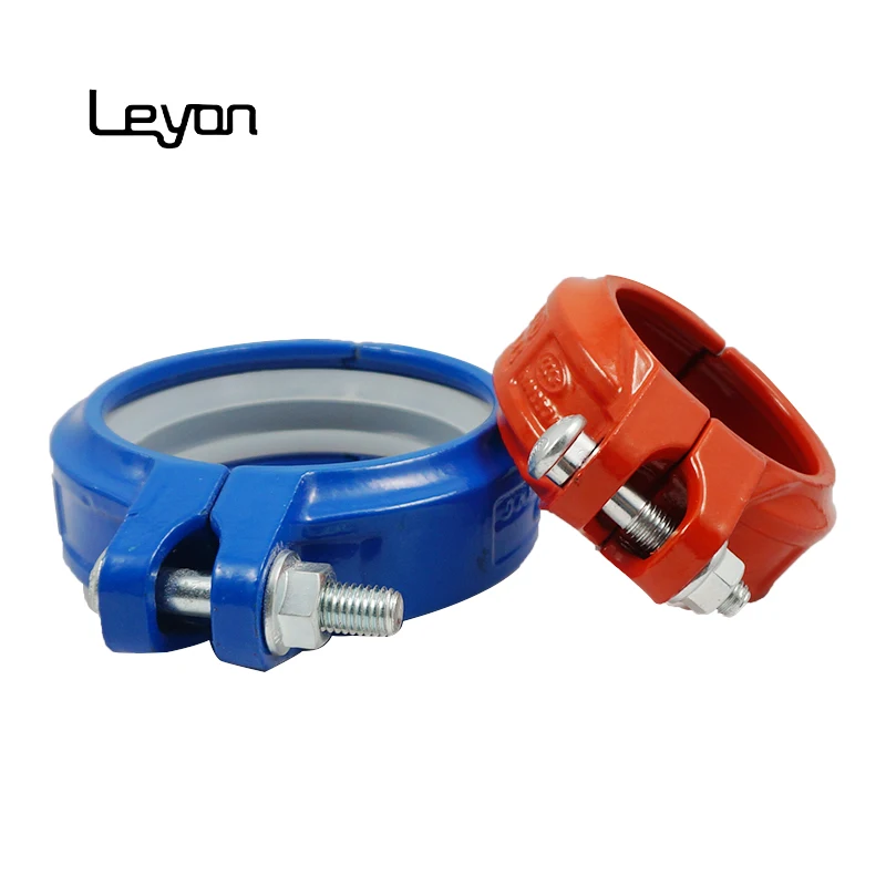 Chinese pipe fittings ductile cast iron grooved flexible coupling rigid coupling for fire fighting pipe fitting