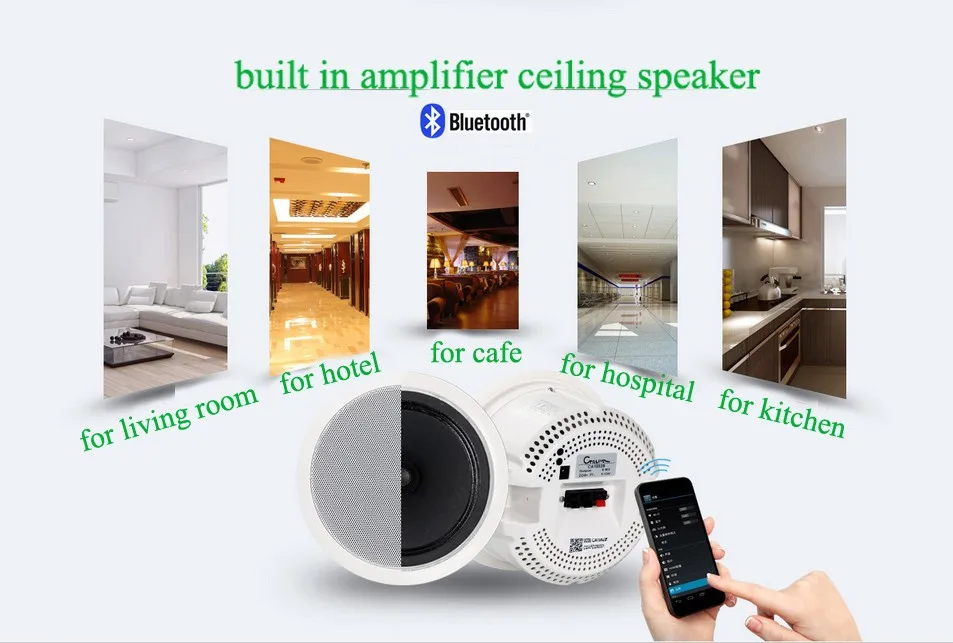 Portable Active Type Amplifier 2*10W 8ohm Wireless Bluetooth Ceiling Speakers