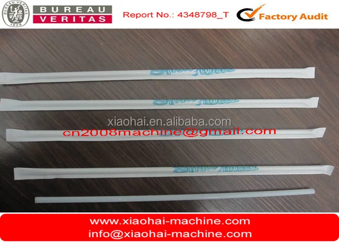 PE Plastic Drinking Straw Extrusion Making Machine / Flexible PP HAS Video Straight for Juice Coffee Stir Milk 7.2*1.3*1.5m 14KW