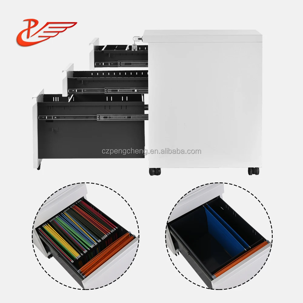 Amazon good quality 3 Drawers letter size vertical mobile steel file cabinet